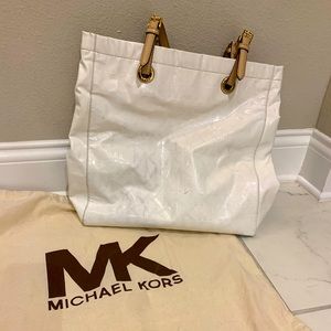 Michael Kors white purse , vinyl purse